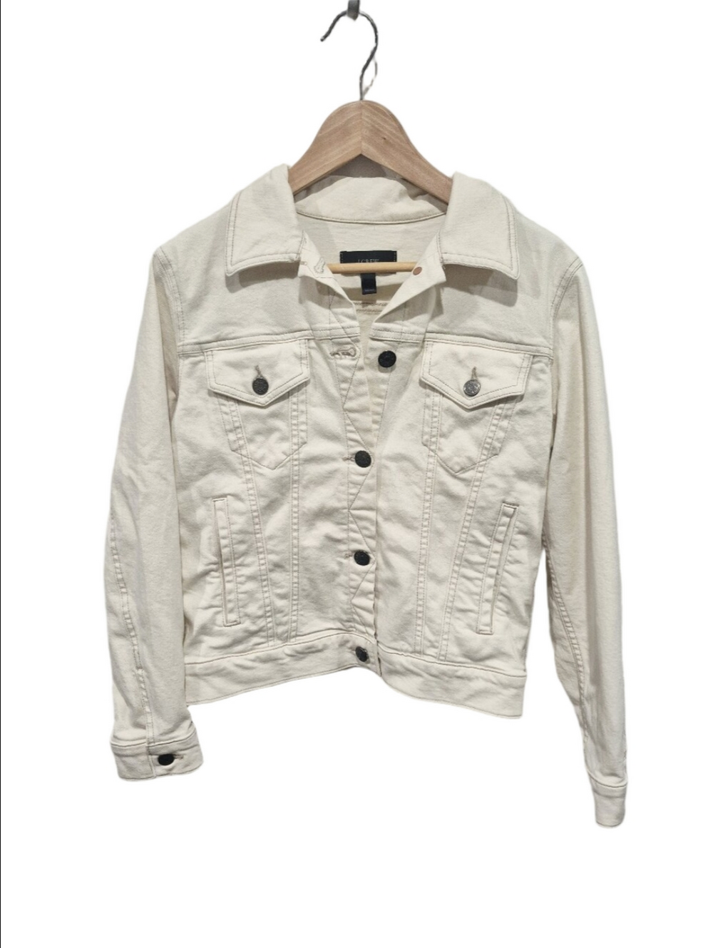 J.Crew Off-White Denim Trucker Jacket Size M
